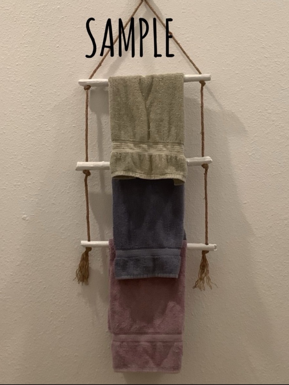 Driftwood Art, Hanging Driftwood Towel, Blanket Holder , Driftwood Coastal - Picture 5 of 6
